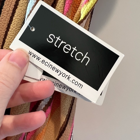 NWT. Nordstrom Eci Short Sleeve Surplice Stripe Waist Tie Maxi Dress. Size Small - Picture 11 of 14